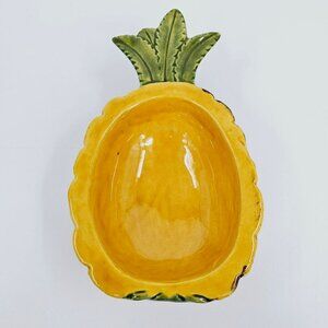 Pineapple Studio Pottery Artist Signed LL Vintage 1983 Yellow Green Brown Bowl